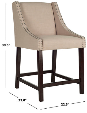 Safavieh Dylan Counter Stool - Chic Belgian-Inspired Design For Modern Kitchens And Stylish Entertaining Spaces Beige FOX6221A