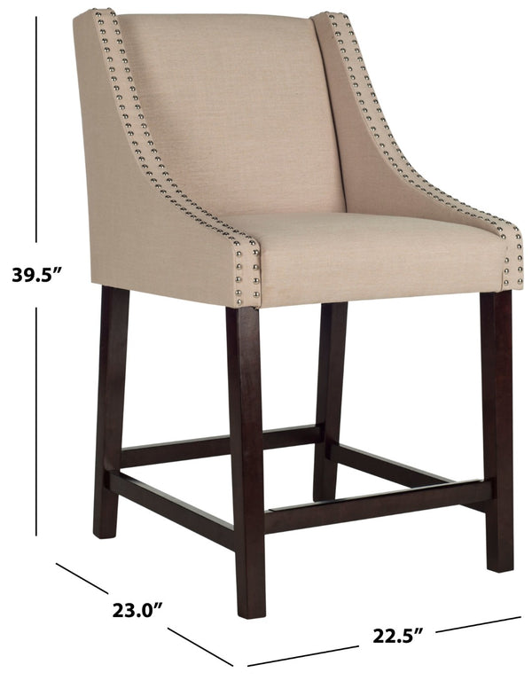 Safavieh Dylan Counter Stool - Chic Belgian-Inspired Design For Modern Kitchens And Stylish Entertaining Spaces Beige FOX6221A