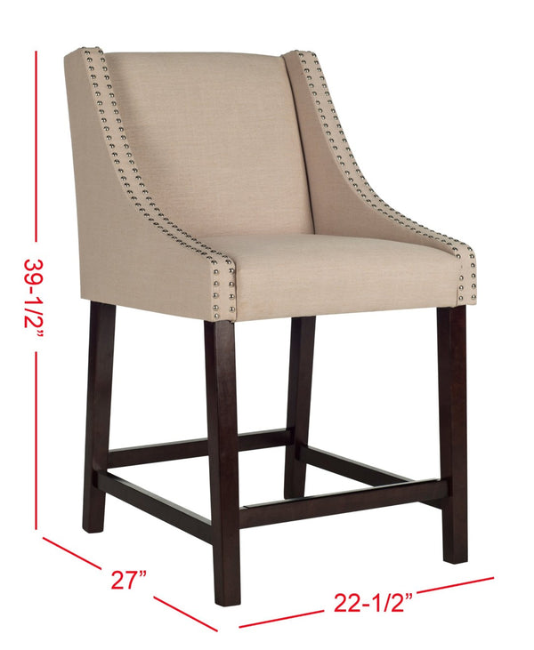Safavieh Dylan Counter Stool - Chic Belgian-Inspired Design For Modern Kitchens And Stylish Entertaining Spaces Beige FOX6221A