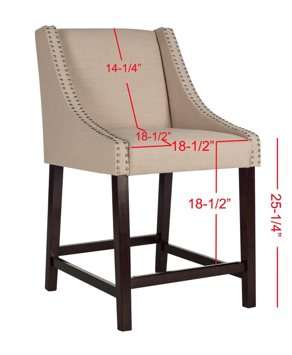 Safavieh Dylan Counter Stool - Chic Belgian-Inspired Design For Modern Kitchens And Stylish Entertaining Spaces Beige FOX6221A