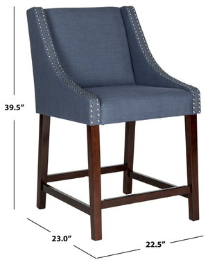 Safavieh Dylan Counter Stool - Chic Belgian-Inspired Design For Modern Kitchens And Stylish Entertaining Spaces Navy FOX6221C