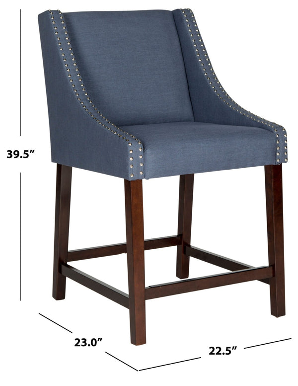 Safavieh Dylan Counter Stool - Chic Belgian-Inspired Design For Modern Kitchens And Stylish Entertaining Spaces Navy FOX6221C