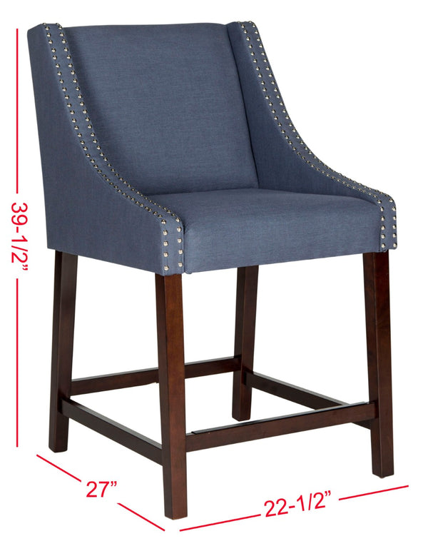 Safavieh Dylan Counter Stool - Chic Belgian-Inspired Design For Modern Kitchens And Stylish Entertaining Spaces Navy FOX6221C
