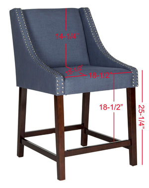 Safavieh Dylan Counter Stool - Chic Belgian-Inspired Design For Modern Kitchens And Stylish Entertaining Spaces Navy FOX6221C