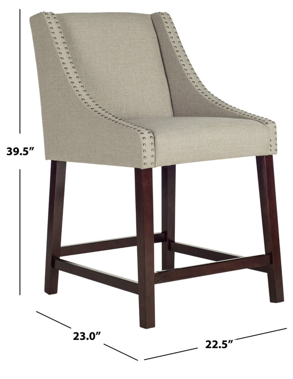 Safavieh Dylan Counter Stool - Chic Belgian-Inspired Design For Modern Kitchens And Stylish Entertaining Spaces Light Grey FOX6221D