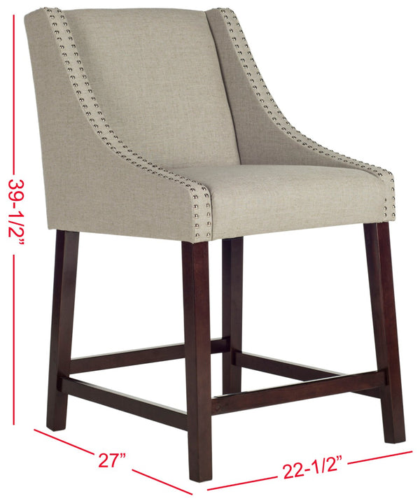Safavieh Dylan Counter Stool - Chic Belgian-Inspired Design For Modern Kitchens And Stylish Entertaining Spaces Light Grey FOX6221D