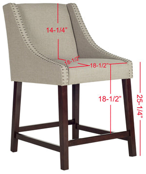 Safavieh Dylan Counter Stool - Chic Belgian-Inspired Design For Modern Kitchens And Stylish Entertaining Spaces Light Grey FOX6221D