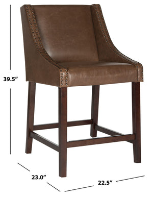 Safavieh Dylan Counter Stool - Chic Belgian-Inspired Design For Modern Kitchens And Stylish Entertaining Spaces Brown FOX6221E