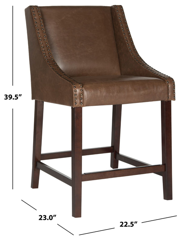 Safavieh Dylan Counter Stool - Chic Belgian-Inspired Design For Modern Kitchens And Stylish Entertaining Spaces Brown FOX6221E