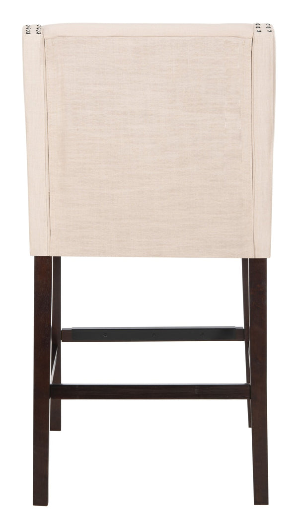 Safavieh Dylan Bar Stool - Chic Contemporary Design With Comfortable Seating For Modern And Transitional Spaces Beige/Espresso FOX6222A
