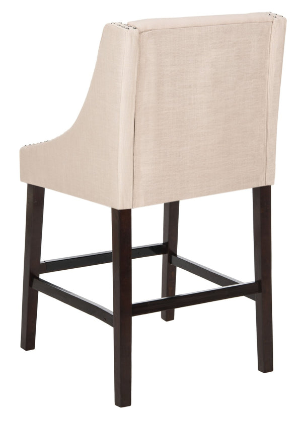 Safavieh Dylan Bar Stool - Chic Contemporary Design With Comfortable Seating For Modern And Transitional Spaces Beige/Espresso FOX6222A