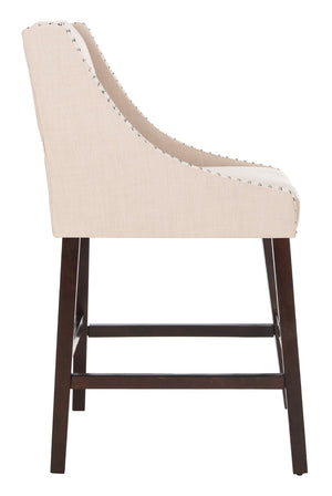 Safavieh Dylan Bar Stool - Chic Contemporary Design With Comfortable Seating For Modern And Transitional Spaces Beige/Espresso FOX6222A