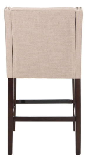 Safavieh Dylan Bar Stool - Chic Contemporary Design With Comfortable Seating For Modern And Transitional Spaces Taupe/Espresso FOX6222B