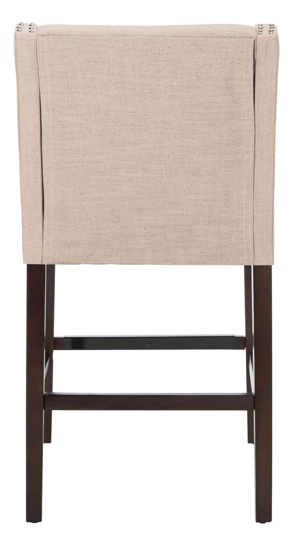 Safavieh Dylan Bar Stool - Chic Contemporary Design With Comfortable Seating For Modern And Transitional Spaces Taupe/Espresso FOX6222B