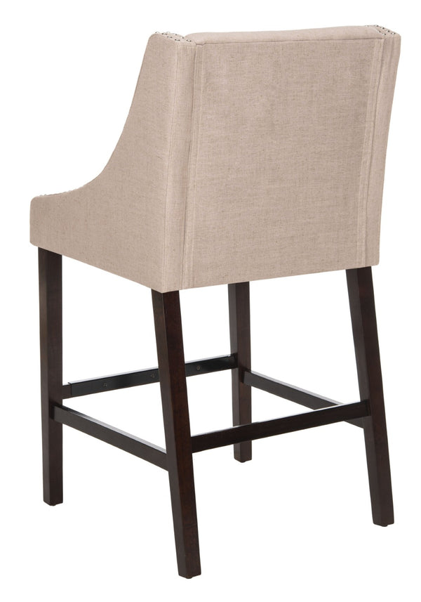 Safavieh Dylan Bar Stool - Chic Contemporary Design With Comfortable Seating For Modern And Transitional Spaces Taupe/Espresso FOX6222B