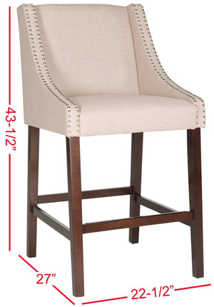 Safavieh Dylan Bar Stool - Chic Contemporary Design With Comfortable Seating For Modern And Transitional Spaces Taupe/Espresso FOX6222B