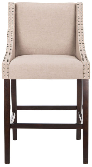 Safavieh Dylan Bar Stool - Chic Contemporary Design With Comfortable Seating For Modern And Transitional Spaces Taupe/Espresso FOX6222B