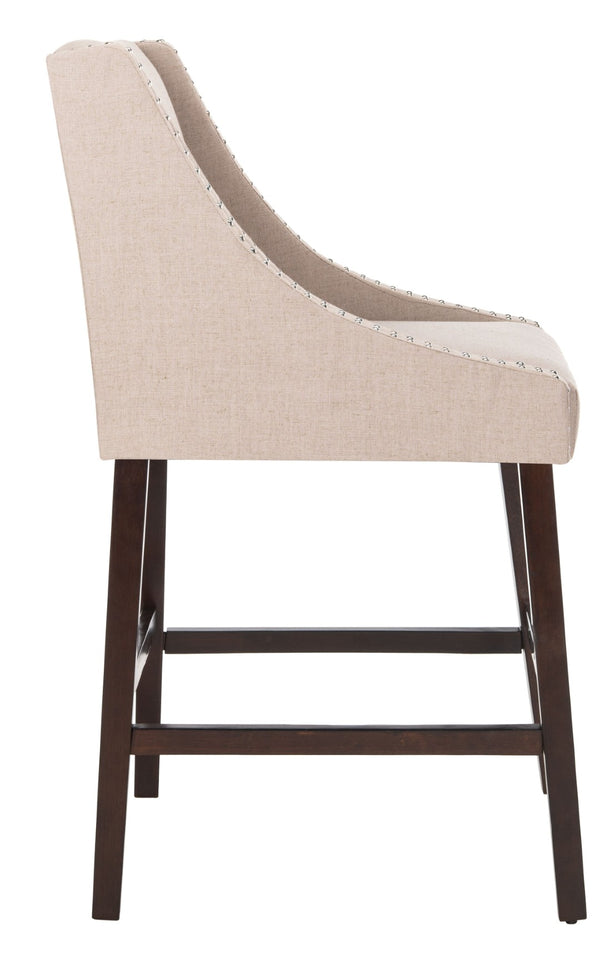 Safavieh Dylan Bar Stool - Chic Contemporary Design With Comfortable Seating For Modern And Transitional Spaces Taupe/Espresso FOX6222B