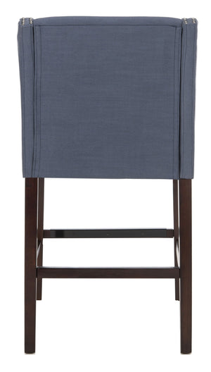 Safavieh Dylan Bar Stool - Chic Contemporary Design With Comfortable Seating For Modern And Transitional Spaces Navy/Espresso FOX6222C