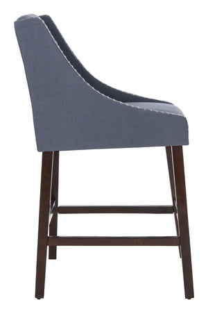 Safavieh Dylan Bar Stool - Chic Contemporary Design With Comfortable Seating For Modern And Transitional Spaces Navy/Espresso FOX6222C