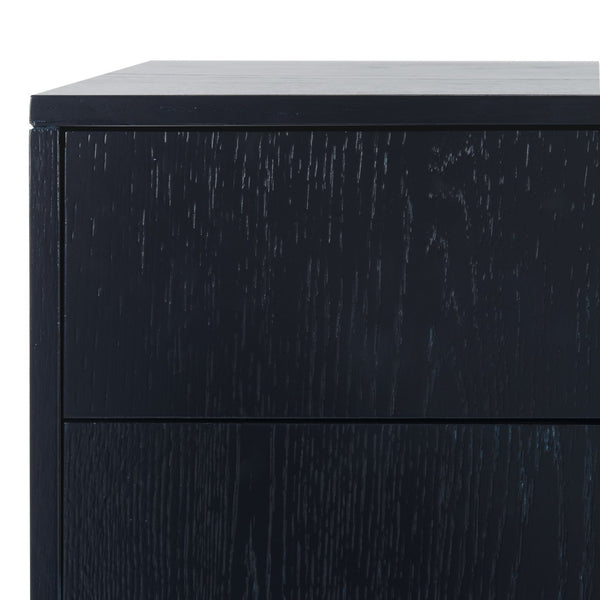 Safavieh Lorna Contemporary Nightstand With 3 Spacious Drawers For Elegant Bedroom Storage Solutions Navy/Gold FOX6232B