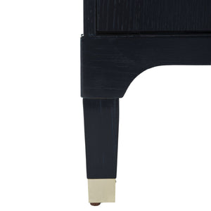 Safavieh Lorna Contemporary Nightstand With 3 Spacious Drawers For Elegant Bedroom Storage Solutions Navy/Gold FOX6232B