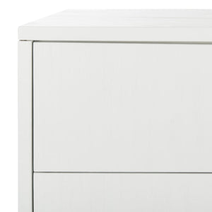 Safavieh Lorna Contemporary Nightstand With 3 Spacious Drawers For Elegant Bedroom Storage Solutions White/Gold FOX6232C