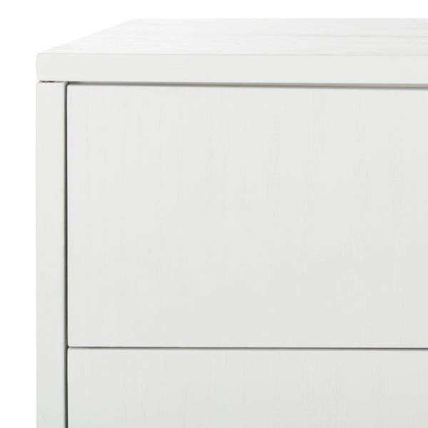 Safavieh Lorna Contemporary Nightstand With 3 Spacious Drawers For Elegant Bedroom Storage Solutions White/Gold FOX6232C
