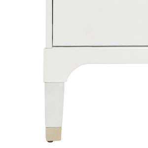 Safavieh Lorna Contemporary Nightstand With 3 Spacious Drawers For Elegant Bedroom Storage Solutions White/Gold FOX6232C