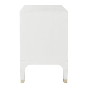 Safavieh Lorna Contemporary Nightstand With 3 Spacious Drawers For Elegant Bedroom Storage Solutions White/Gold FOX6232C