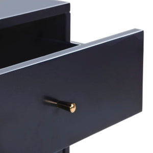 Safavieh Lyla Mid-Century Modern Nightstand With Two Drawers For Stylish Storage And Timeless Elegance Navy/Gold FOX6234A