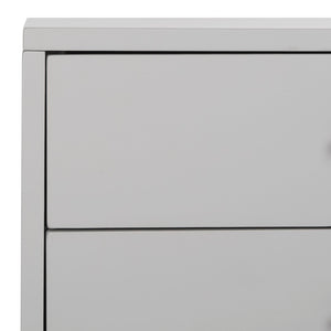 Safavieh Lyla Mid-Century Modern Nightstand With Two Drawers, Vintage Italian Design For Stylish Storage Grey/Silver FOX6234C