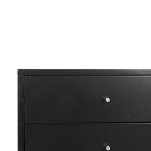 Safavieh Lyla Mid-Century Modern Nightstand With Two Drawers, Vintage Italian Design For Stylish Storage Black/Silver FOX6234D