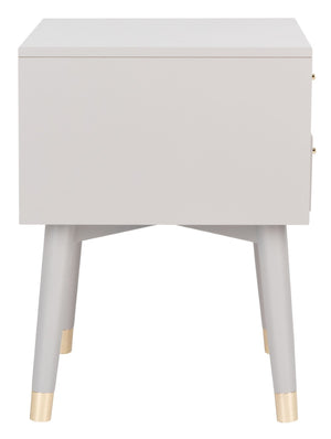 Safavieh Lyla Mid-Century Modern Nightstand With Two Drawers, Vintage Italian Design For Stylish Storage Grey/Gold FOX6234F