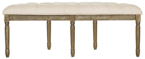 Safavieh Abilene Elegant Semicircle Bench - Classic French Design For Entryway Or Living Space Accent Furniture Beige/Rustic Oak FOX6238A