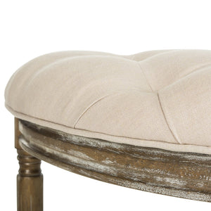 Safavieh Abilene Elegant Semicircle Bench - Classic French Design For Entryway Or Living Space Accent Furniture Beige/Rustic Oak FOX6238A
