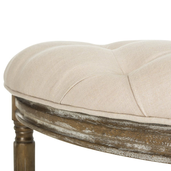Safavieh Abilene Elegant Semicircle Bench - Classic French Design For Entryway Or Living Space Accent Furniture Beige/Rustic Oak FOX6238A