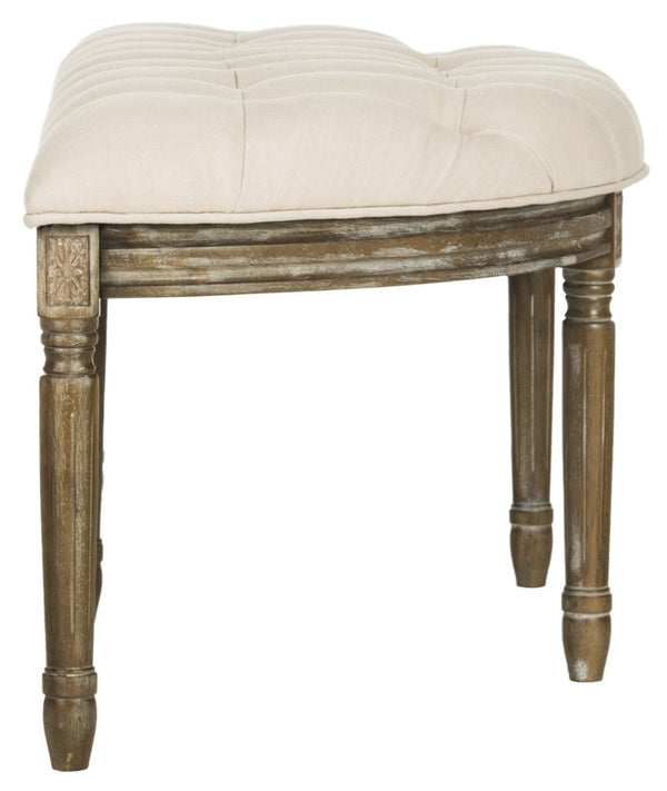 Safavieh Abilene Elegant Semicircle Bench - Classic French Design For Entryway Or Living Space Accent Furniture Beige/Rustic Oak FOX6238A