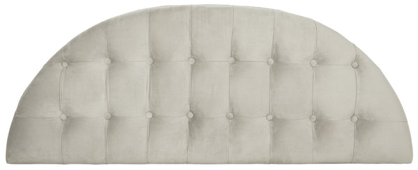 Safavieh Abilene Elegant Semicircle Bench - Classic French Design For Entryway Or Living Space Accent Furniture Grey Velvet/Rustic Oak FOX6238B
