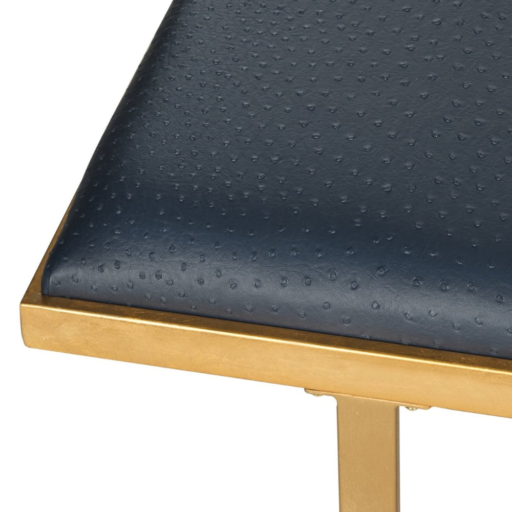 Safavieh Millie Art Deco-Inspired Bench & Coffee Table - Versatile Glamour For Modern Living Spaces Navy/Gold FOX6251B