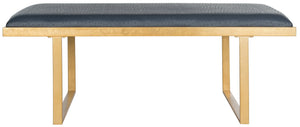 Safavieh Millie Art Deco-Inspired Bench & Coffee Table - Versatile Glamour For Modern Living Spaces Navy/Gold FOX6251B