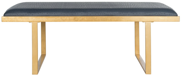 Safavieh Millie Art Deco-Inspired Bench & Coffee Table - Versatile Glamour For Modern Living Spaces Navy/Gold FOX6251B