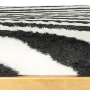 Safavieh Millie Art Deco-Inspired Bench & Coffee Table - Versatile Glamour For Modern Living Spaces Zebra/Gold FOX6251C