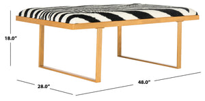 Safavieh Millie Art Deco-Inspired Bench & Coffee Table - Versatile Glamour For Modern Living Spaces Zebra/Gold FOX6251C