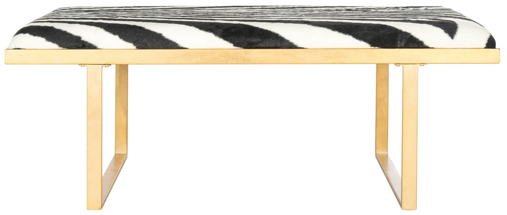 Safavieh Millie Art Deco-Inspired Bench & Coffee Table - Versatile Glamour For Modern Living Spaces Navy/Gold FOX6251B