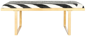 Safavieh Millie Art Deco-Inspired Bench & Coffee Table - Versatile Glamour For Modern Living Spaces Zebra/Gold FOX6251C
