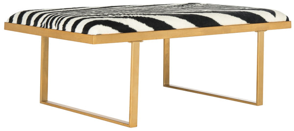 Safavieh Millie Art Deco-Inspired Bench & Coffee Table - Versatile Glamour For Modern Living Spaces Zebra/Gold FOX6251C