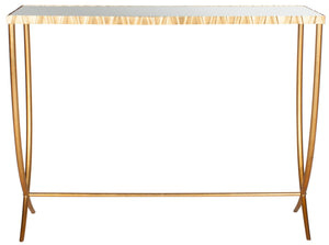 Safavieh Princess Console Table - Elegant Art Nouveau Design With Gold Finish & Mirrored Top For Glam Spaces FOX6256A