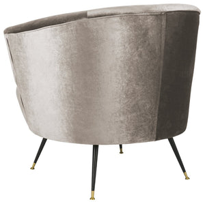 Safavieh Arlette Mid Century Accent Chair - Elegant Retro Tub Design With Gold-Capped Legs For Modern Luxury Hazelwood Velvet FOX6257A