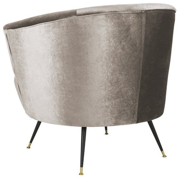 Safavieh Arlette Mid Century Accent Chair - Elegant Retro Tub Design With Gold-Capped Legs For Modern Luxury Hazelwood Velvet FOX6257A